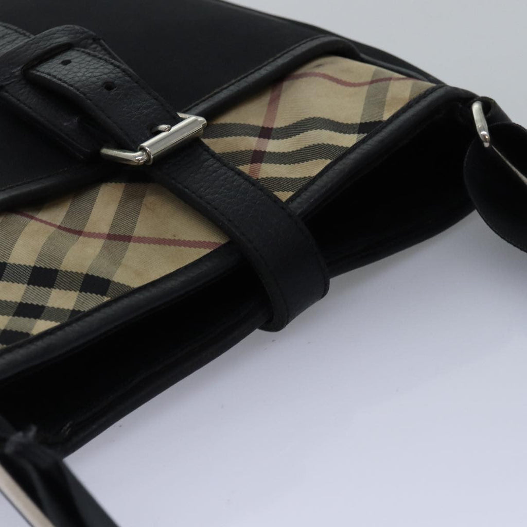 Burberry Nova Check Shoulder Bag Canvas Black Canvas Shoulder Bag