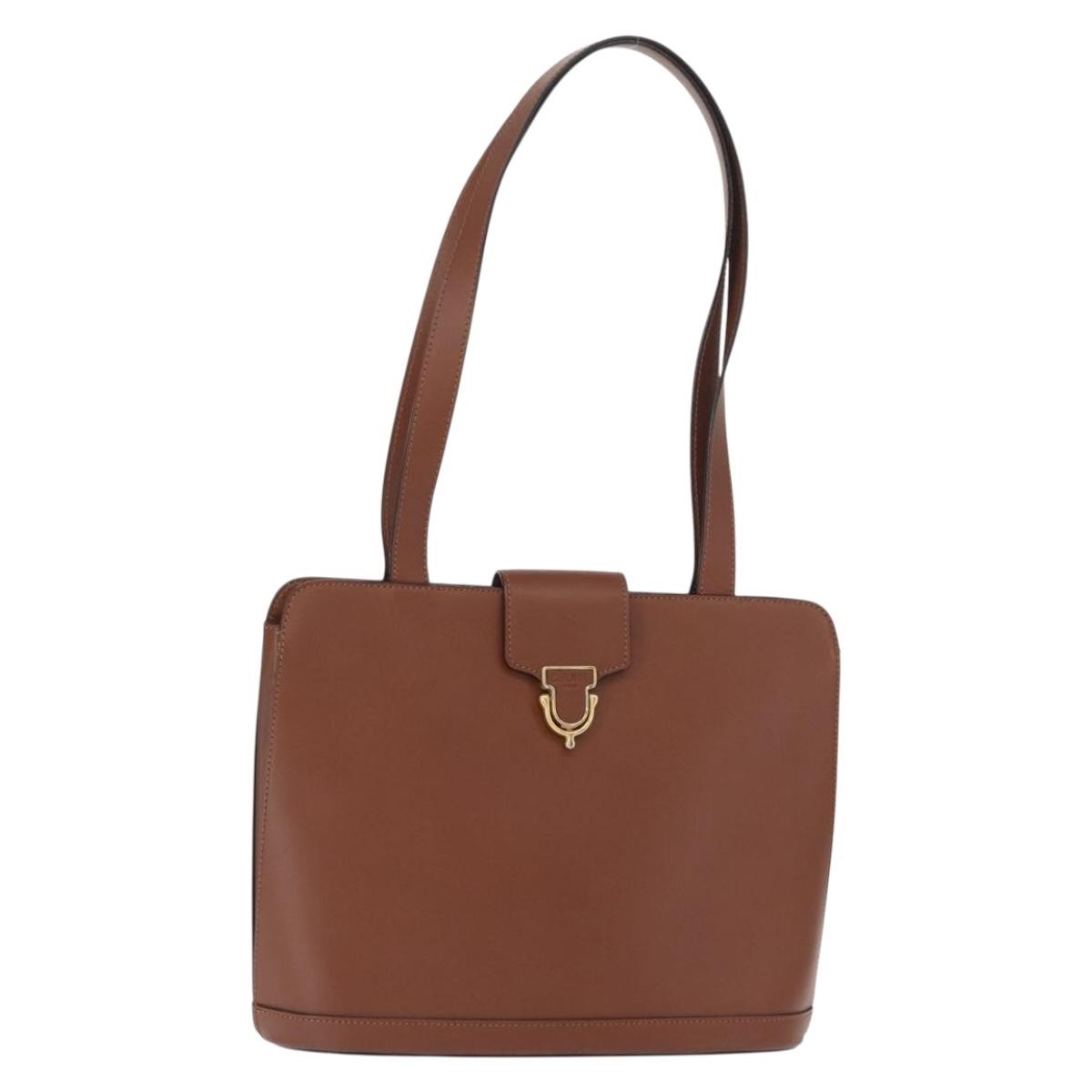 Celine Vintage Shoulder Bag Leather Brown Leather Shoulder Bag Bag