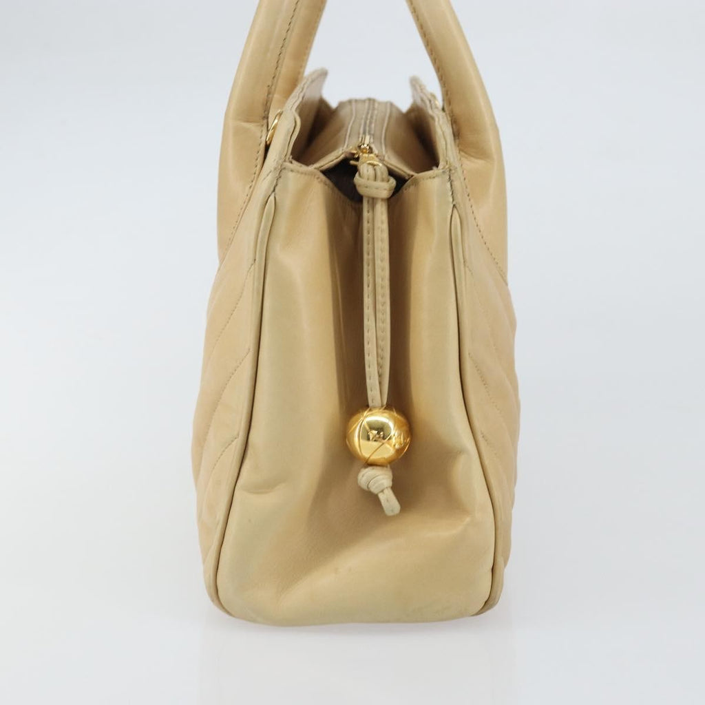 Chanel Vintage Convertible Tote Chevron Lambskin Beige Leather Tote Bag Bag