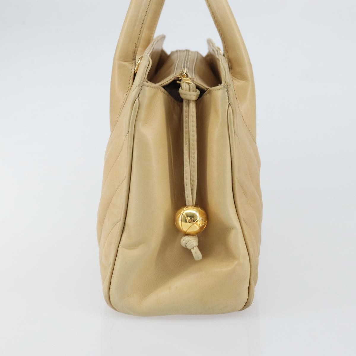 Chanel Vintage Convertible Tote Chevron Lambskin Beige Leather Tote Bag Bag