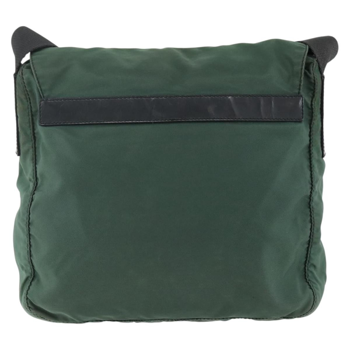 Prada Buckle Messenger Bag Tessuto Green Nylon Shoulder Bag Bag