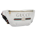 Gucci Logo Belt Bag Printed Leather White Leather Shoulder Bag Bag (Pre-Owned)