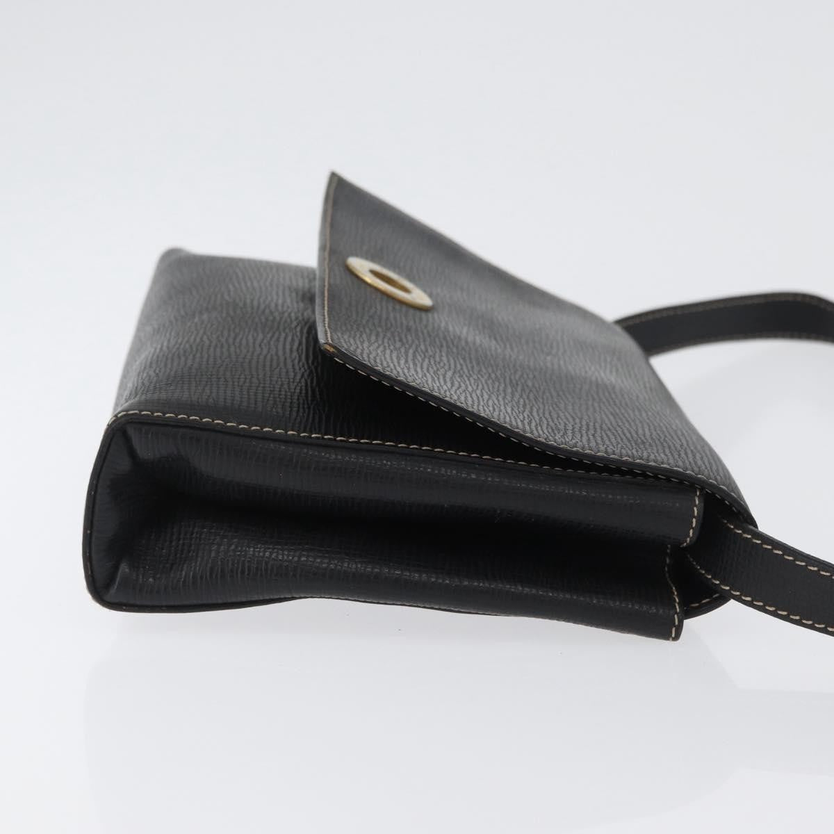 Celine Circle Logo Shoulder Bag Leather Black Leather Shoulder Bag Bag