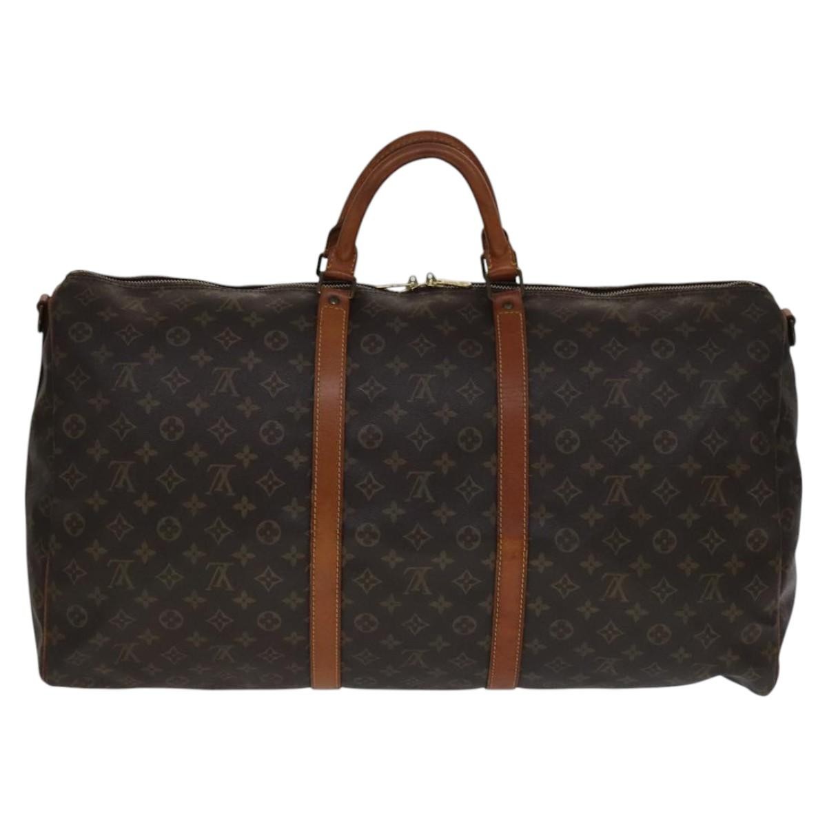 Louis Vuitton Keepall Bandouliere Bag Monogram Canvas Brown Canvas Travel Bag