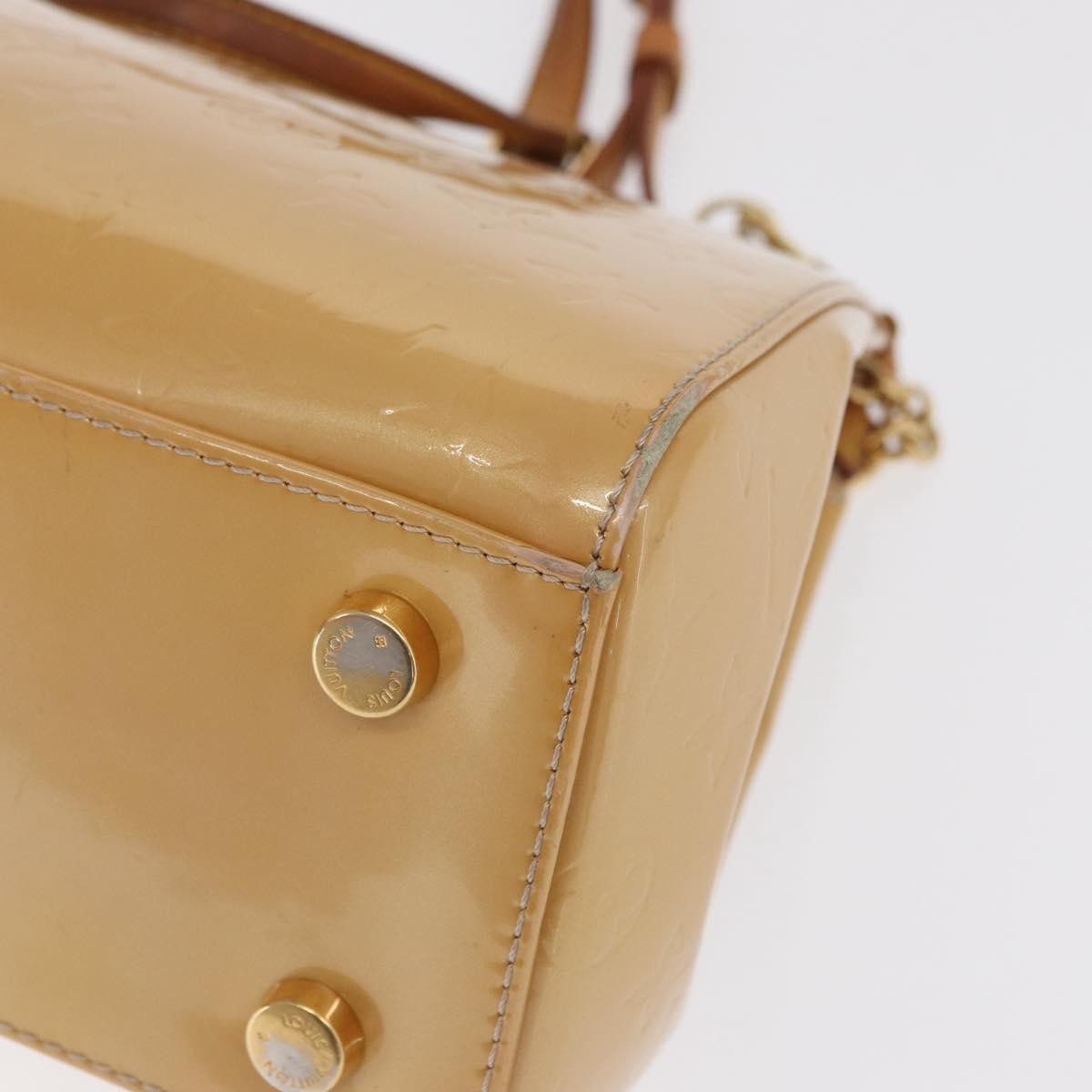Louis Vuitton Blair Monogram Vernis Beige Patent_Leather Handbag