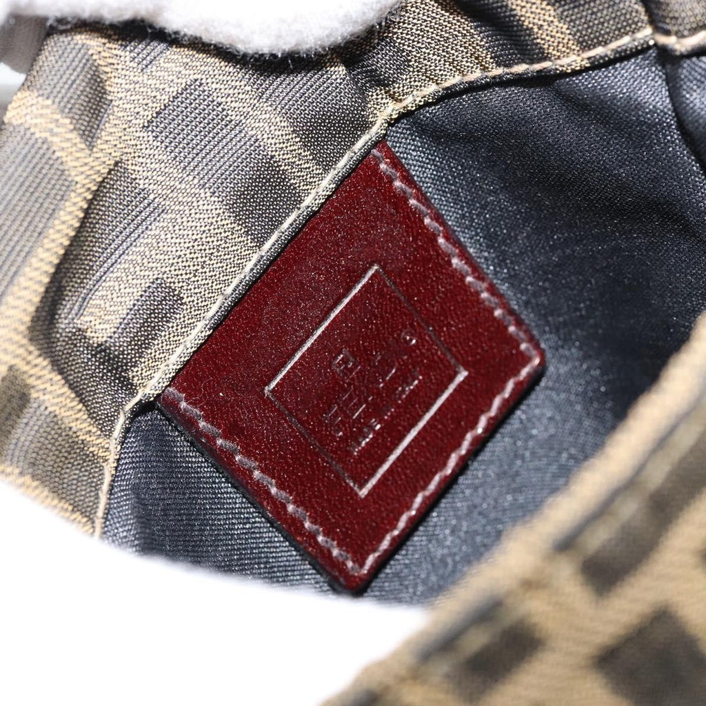 Fendi Flat Messenger Bag Zucca Canvas Brown Canvas Shoulder Bag Bag