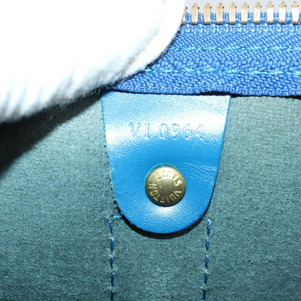 Louis Vuitton Keepall Bag Epi Leather Blue Leather Travel Bag