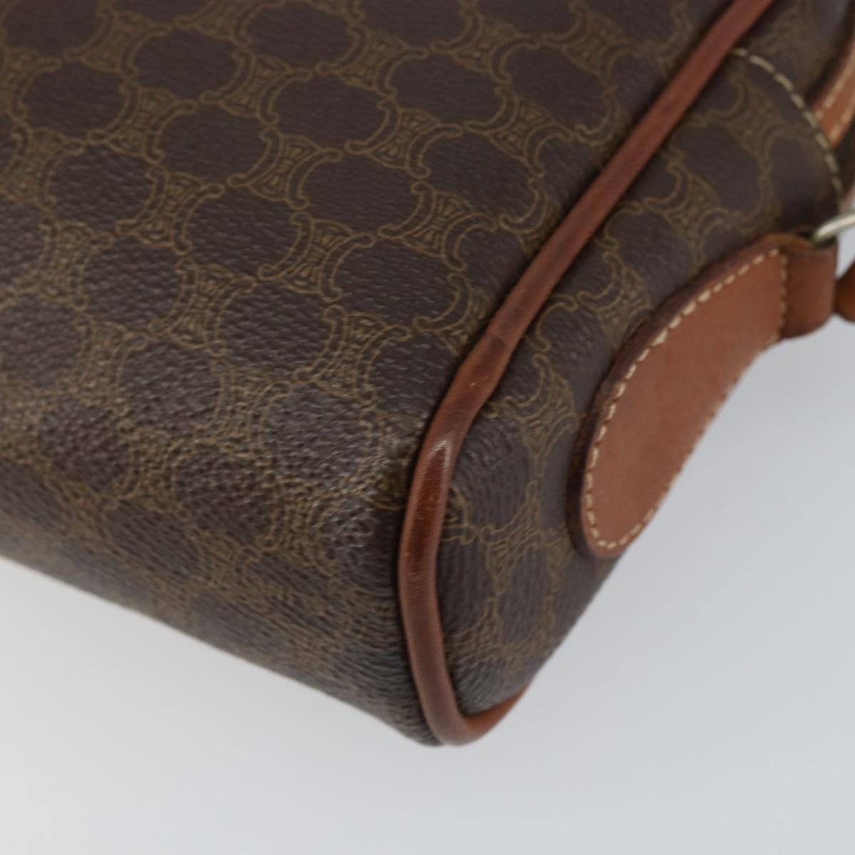 Celine Vintage Macadam Shoulder Bag Canvas And Leather Brown Canvas Shoulder Bag Bag