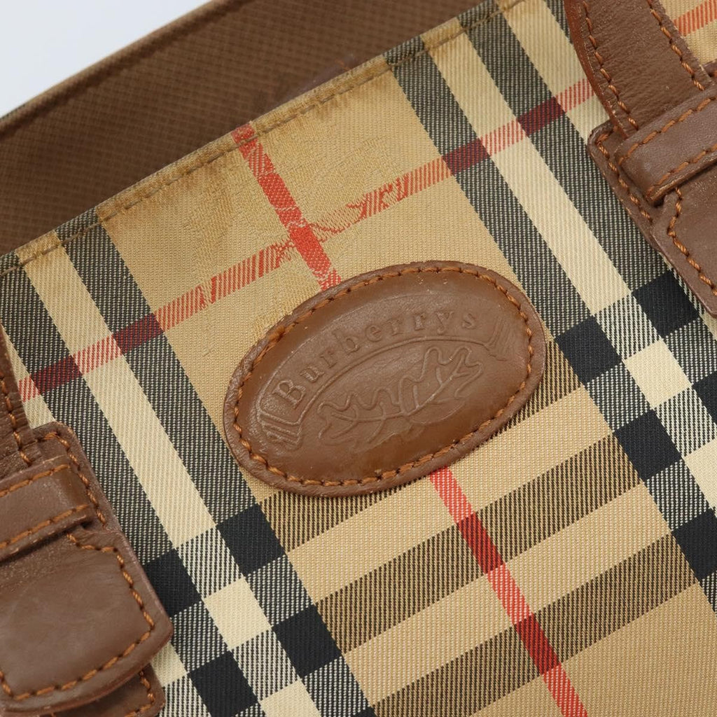 Burberry Nova Check Tote Canvas Check Pattern Beige Canvas Tote Bag
