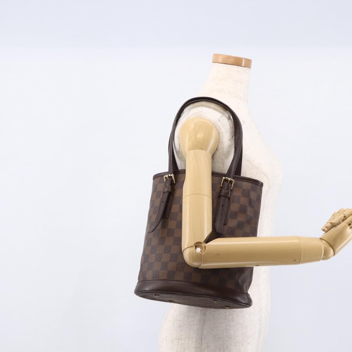 Louis Vuitton Marais Bucket Bag Damier Brown Canvas Shoulder Bag