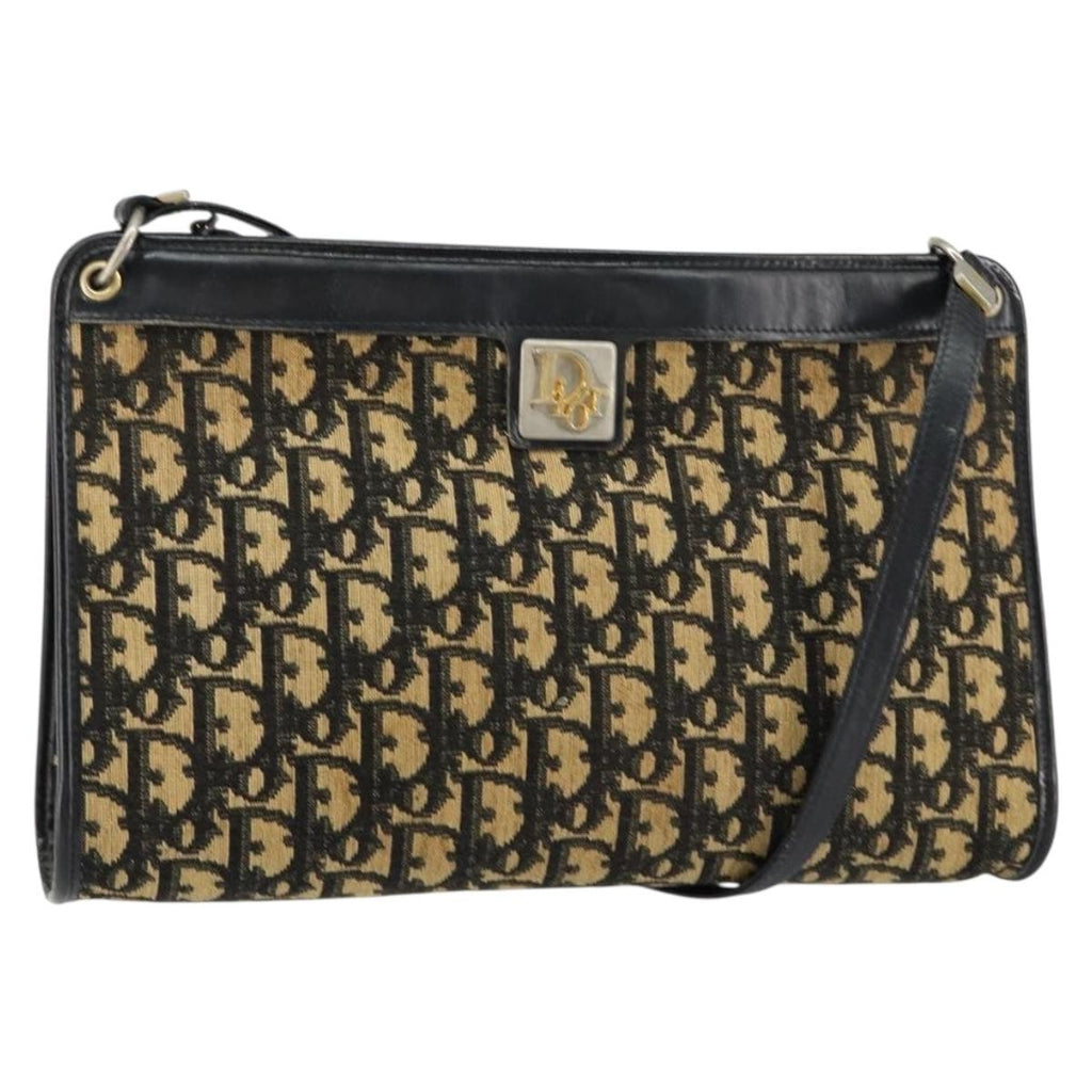 Christian Dior Vintage Trotter Shoulder Bag Canvas Navy Canvas Shoulder Bag Bag (Pre-Owned)