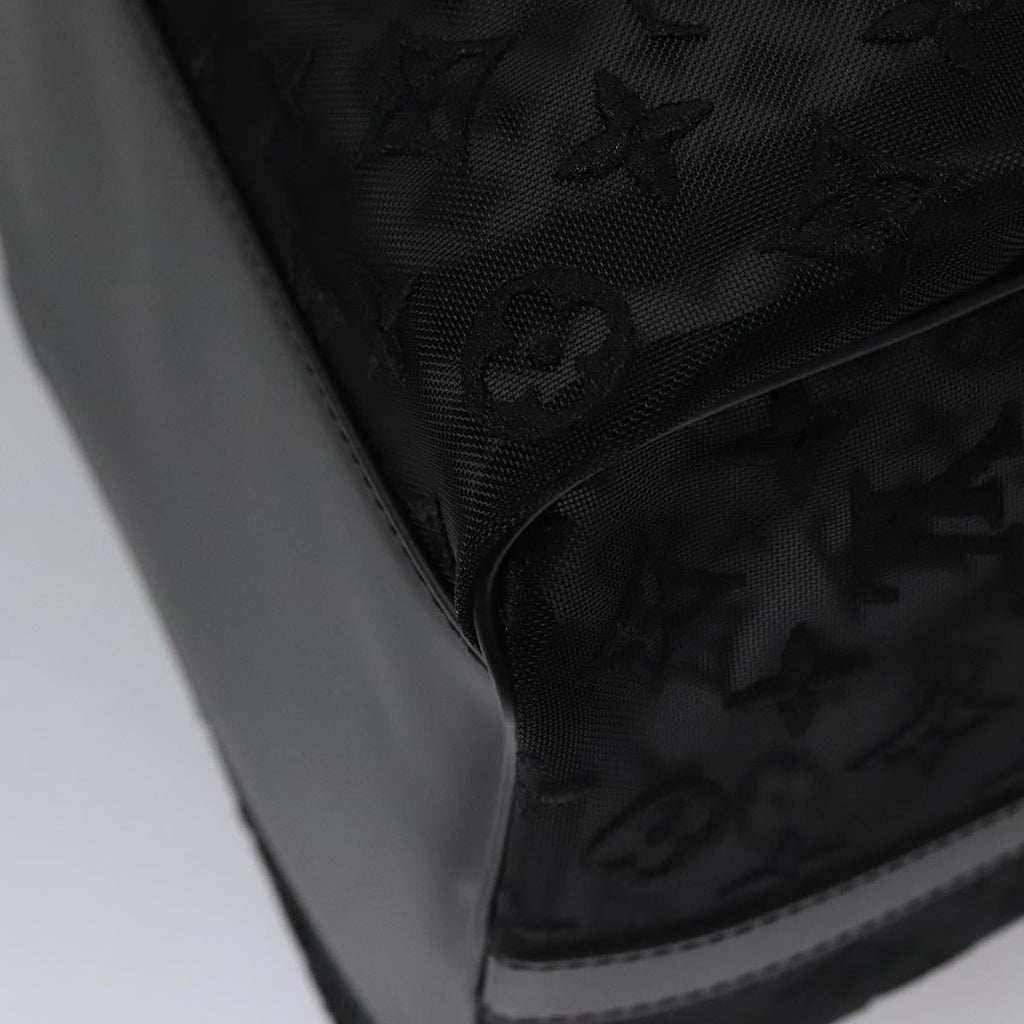 Louis Vuitton Keepall Bandouliere Bag Monogram See Through Mesh Black Nylon Travel Bag