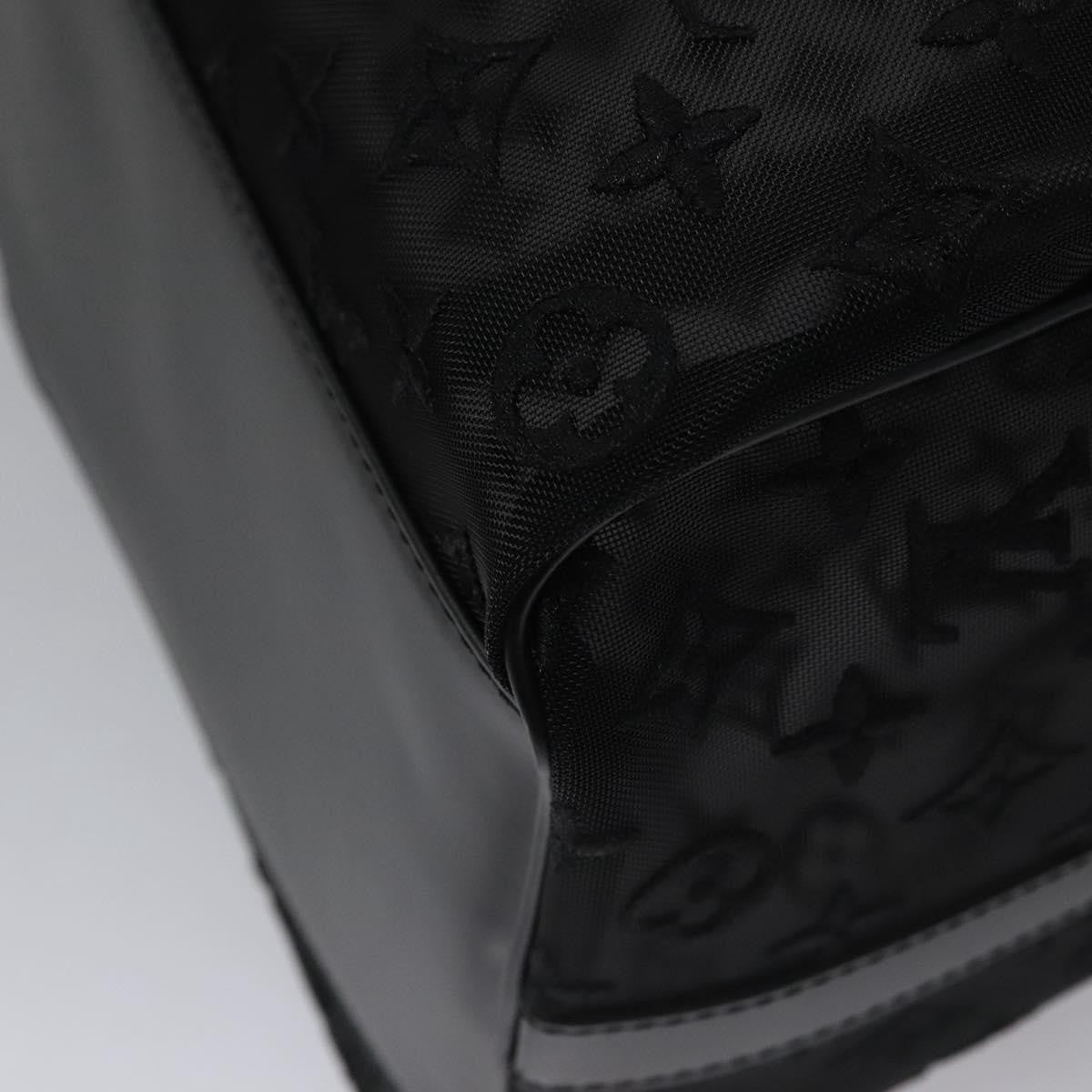 Louis Vuitton Keepall Bandouliere Bag Monogram See Through Mesh Black Nylon Travel Bag
