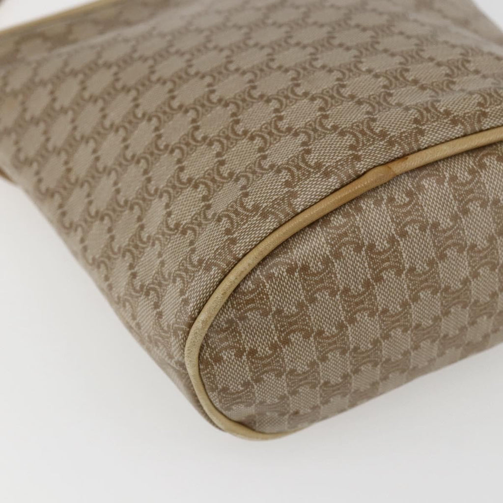 Celine Vintage Macadam Shoulder Bag Canvas Beige Canvas Shoulder Bag Bag