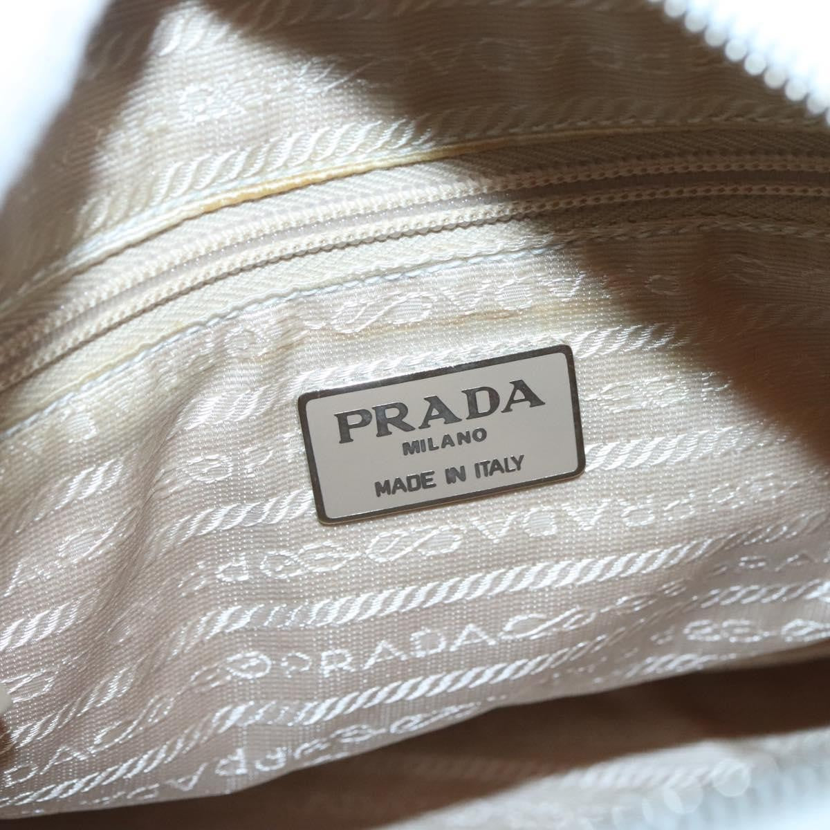 Prada Vintage Shoulder Bag Nylon And Leather White Leather Shoulder Bag Bag