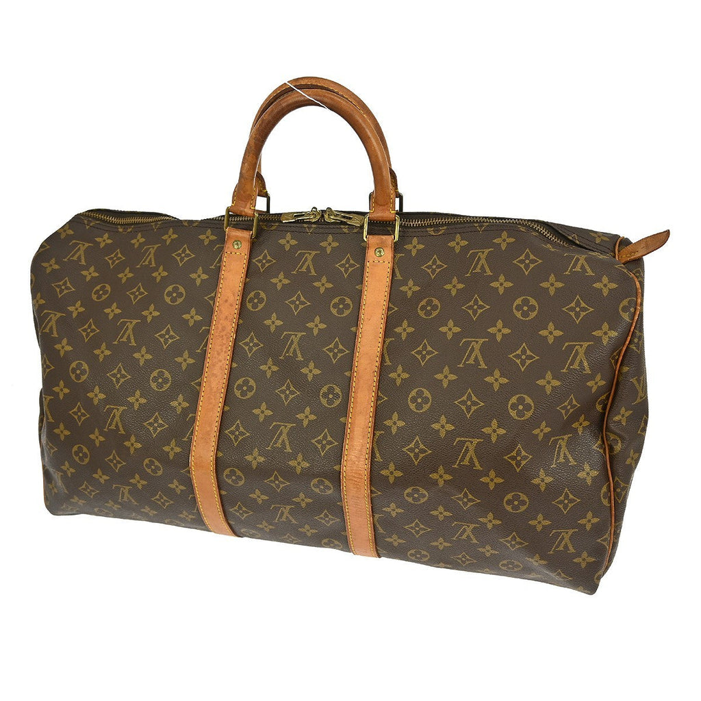 Louis Vuitton Keepall Bag Monogram Canvas Brown Canvas Travel Bag