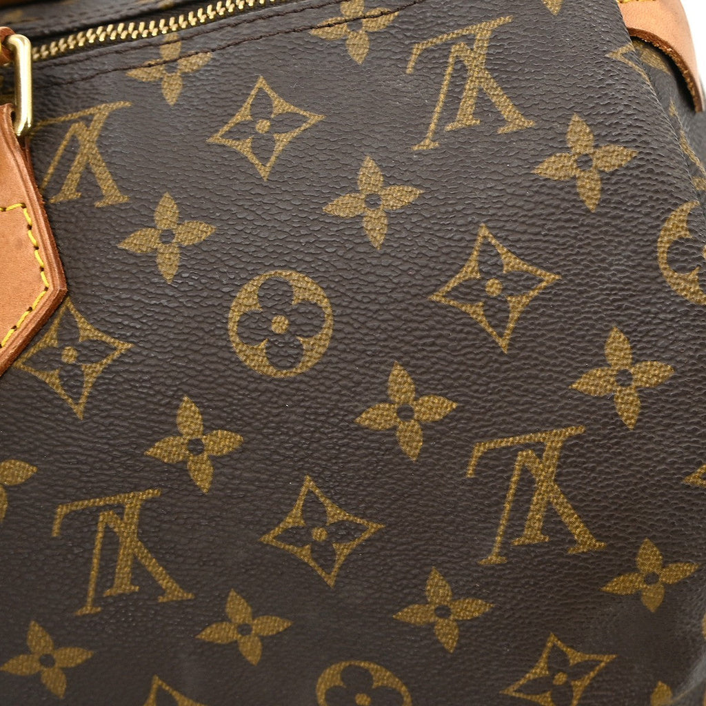 Louis Vuitton Speedy Handbag Monogram Canvas Brown Canvas,Leather Handbag