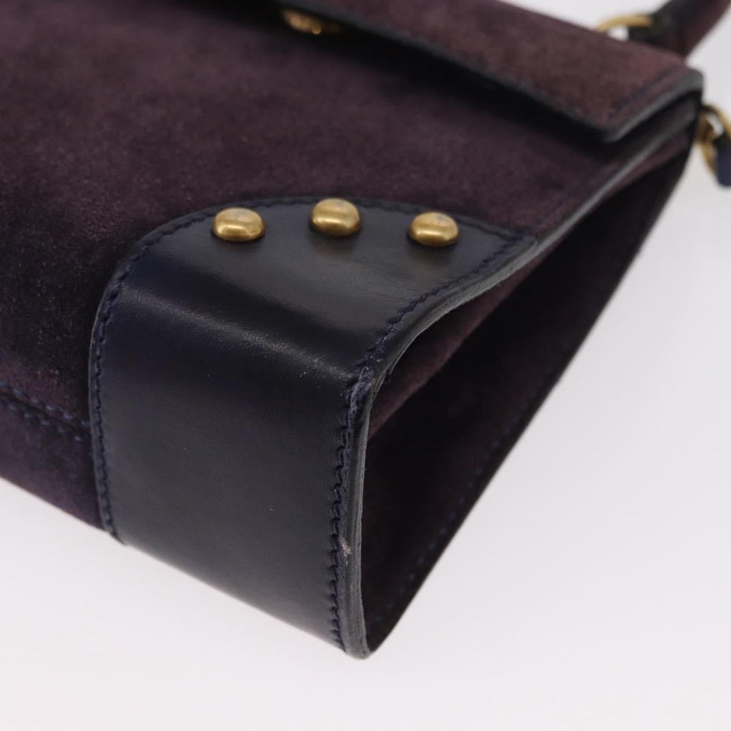 Celine Handbag Suede Purple Suede Handbag