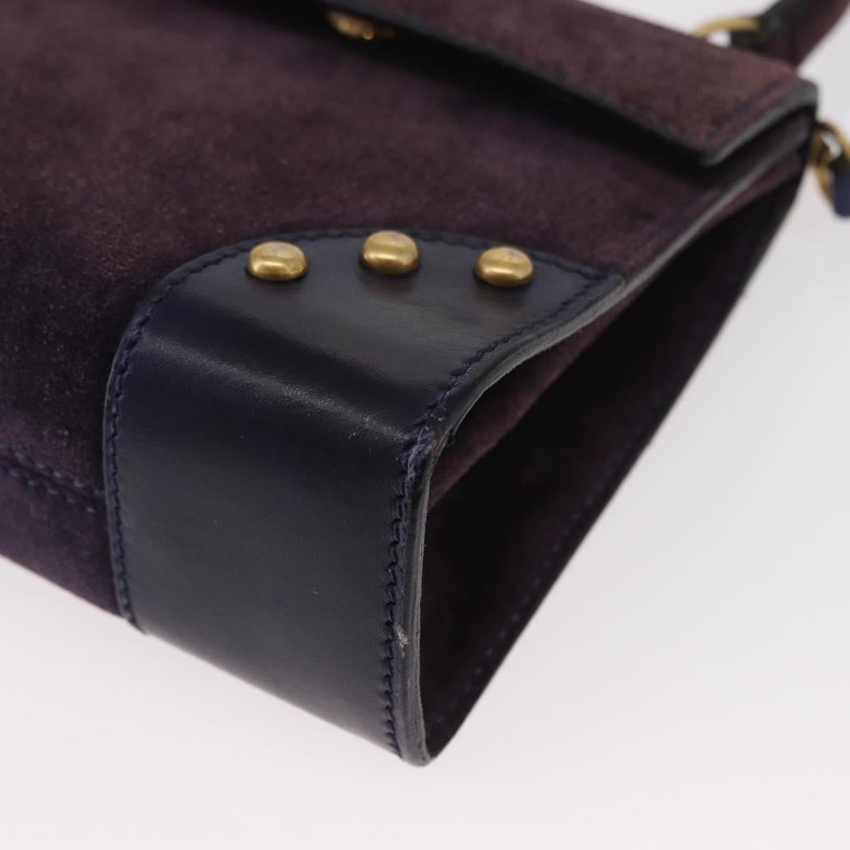 Celine Handbag Suede Purple Suede Handbag
