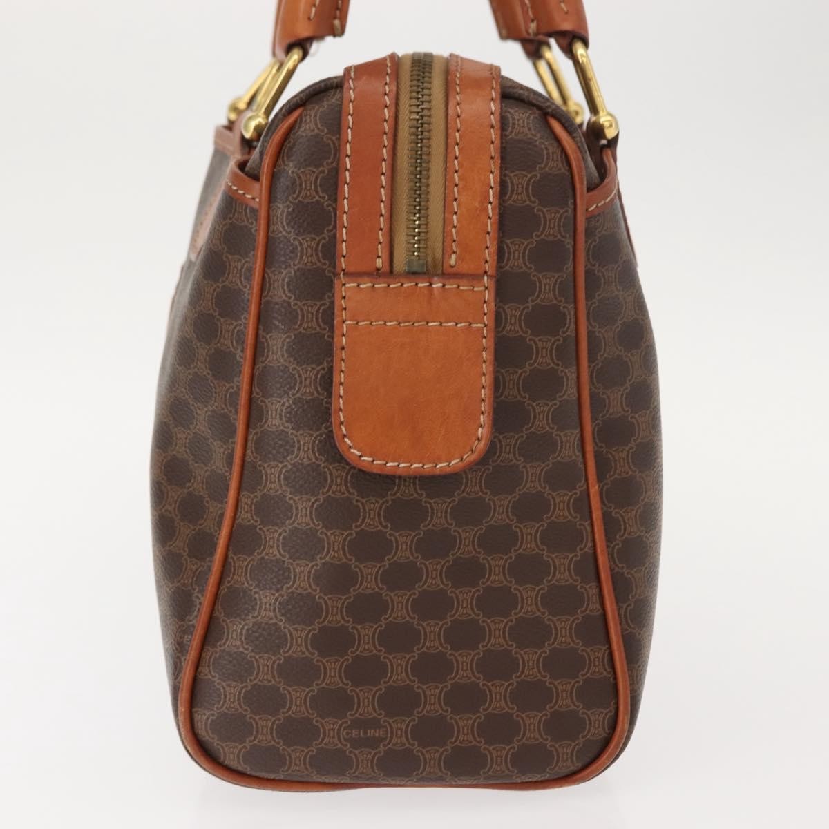 Celine Vintage Macadam Handbag Canvas And Leather Brown Canvas Handbag