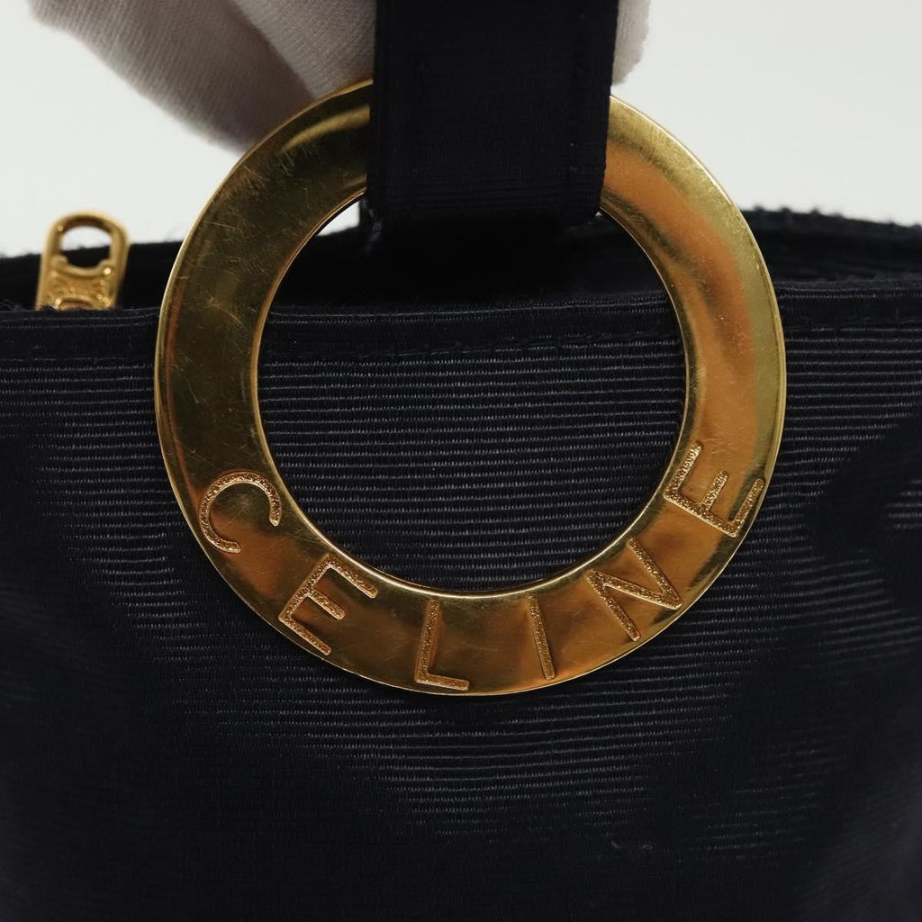 Celine Circle Logo Pouch Nylon Navy Canvas Clutche & Pouche Bag