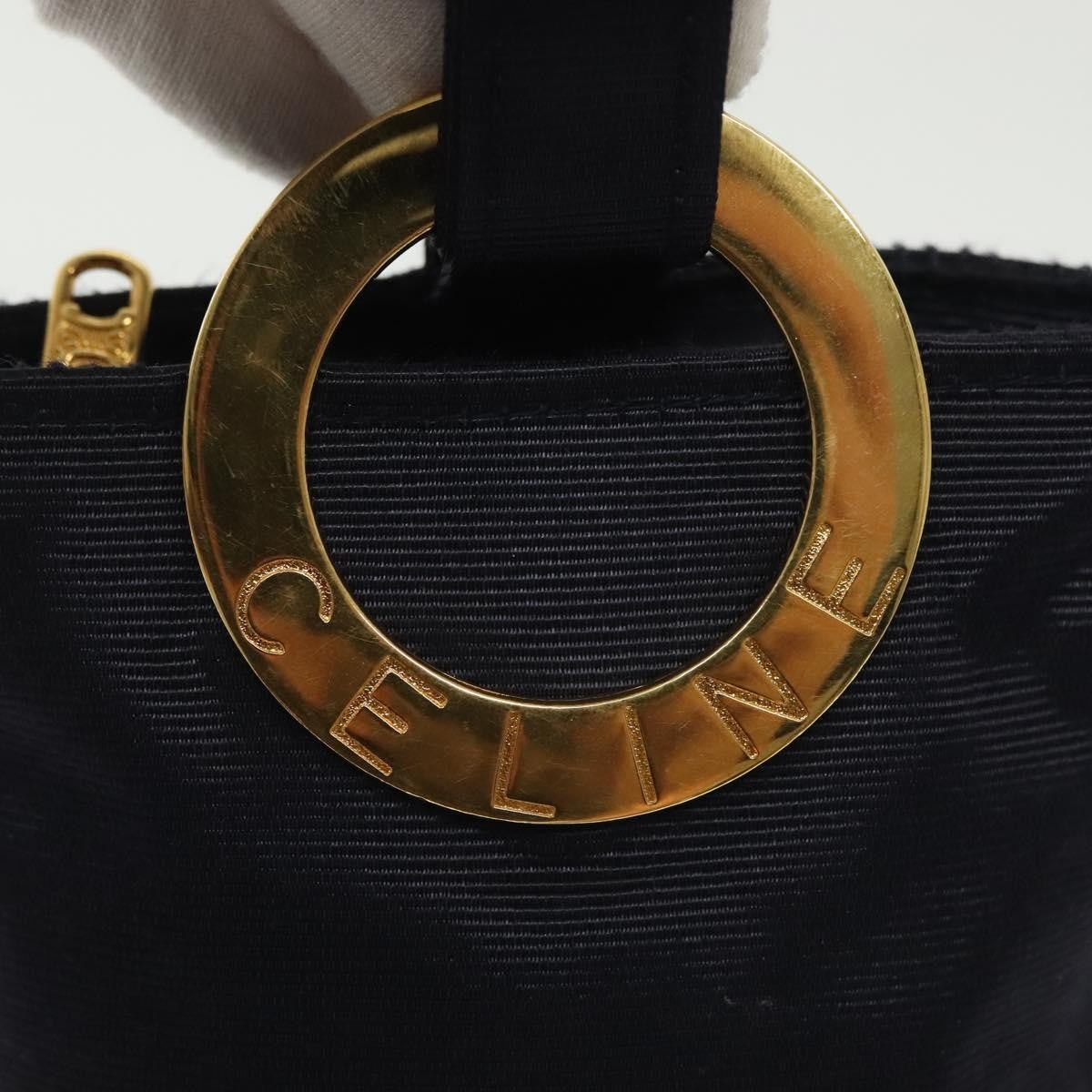 Celine Circle Logo Pouch Nylon Navy Canvas Clutche & Pouche Bag