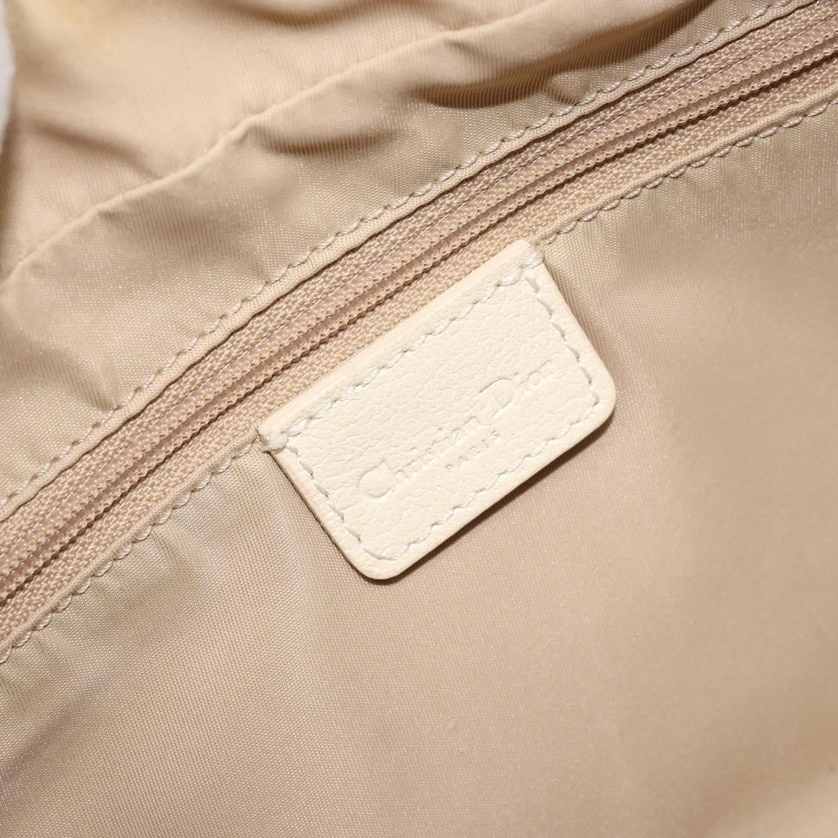 Christian Dior Vintage Crossbody Bag Embroidered Diorissimo Canvas Beige Canvas Shoulder Bag Bag (Pre-Owned)