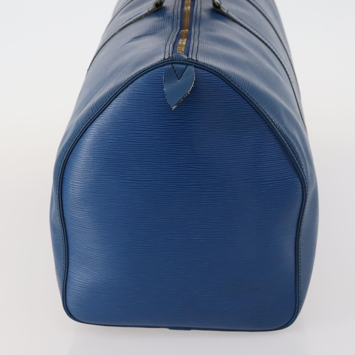Louis Vuitton Keepall Bag Epi Leather Blue Leather Travel Bag