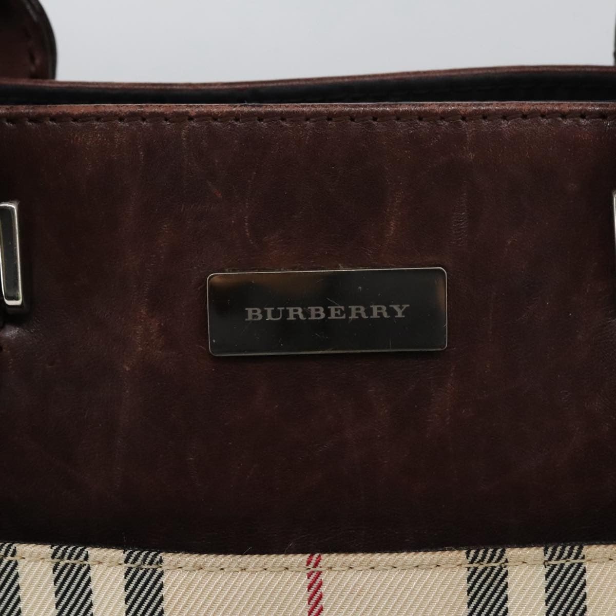 Burberry Nova Check Tote Canvas And Leather Beige Canvas Tote Bag