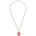 Chanel Cc Logo Pendant Necklace Metal Silver Silver_Plated Necklace Jewelry
