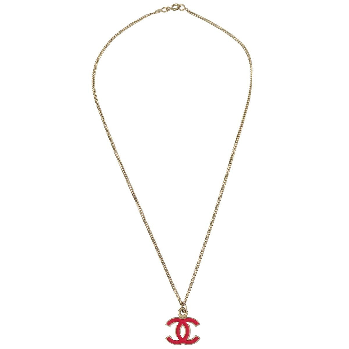 Chanel Cc Logo Pendant Necklace Metal Silver Silver_Plated Necklace Jewelry
