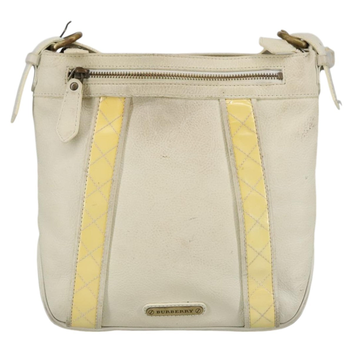 Burberry Vintage Shoulder Bag Leather White Leather Shoulder Bag