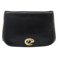 Christian Dior Vintage Chain Flap Shoulder Bag Leather Black Leather Shoulder Bag Bag (Pre-Owned)