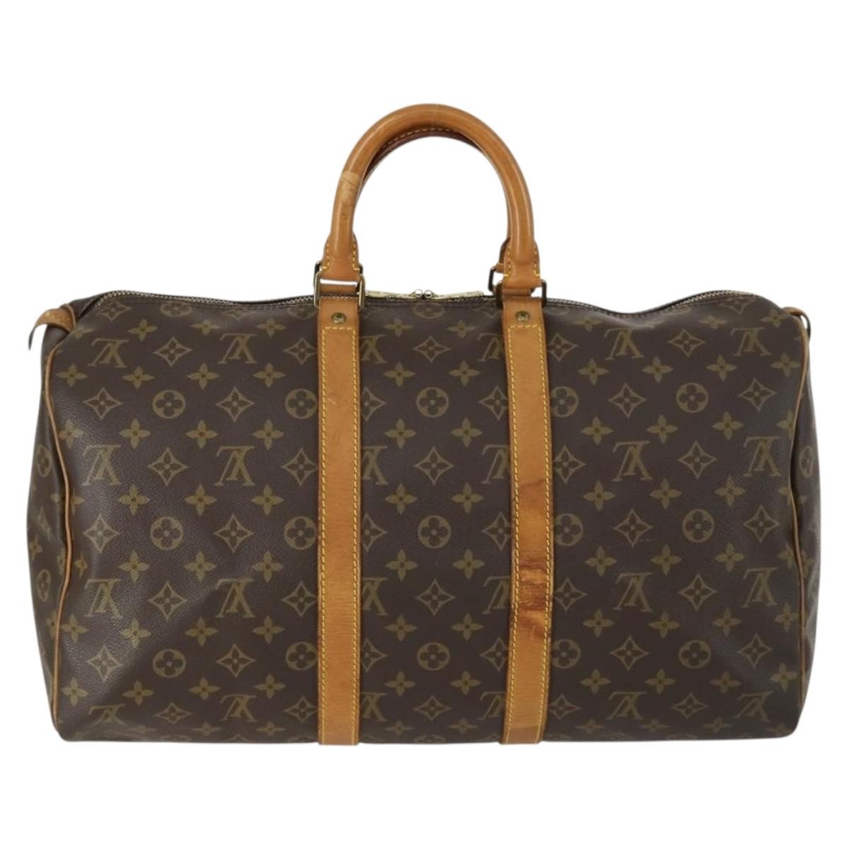Louis Vuitton Keepall Bag Monogram Canvas Brown Canvas Travel Bag