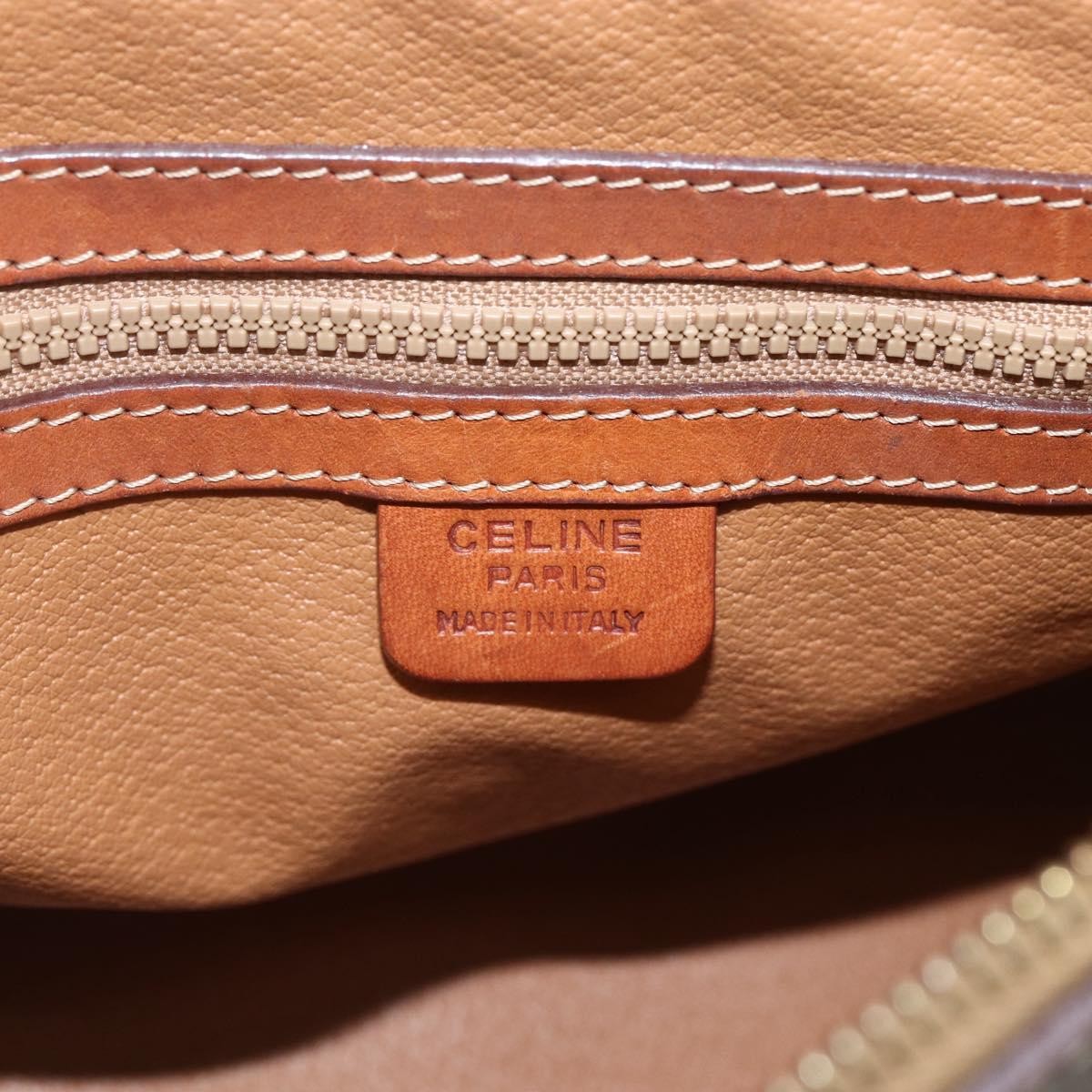 Celine Vintage Macadam Handbag Canvas And Leather Brown Canvas Handbag