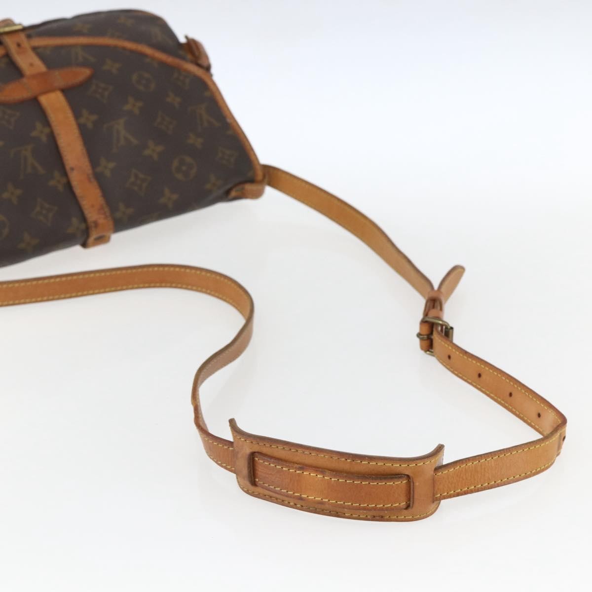 Louis Vuitton Saumur Handbag Monogram Canvas Brown Canvas Shoulder Bag