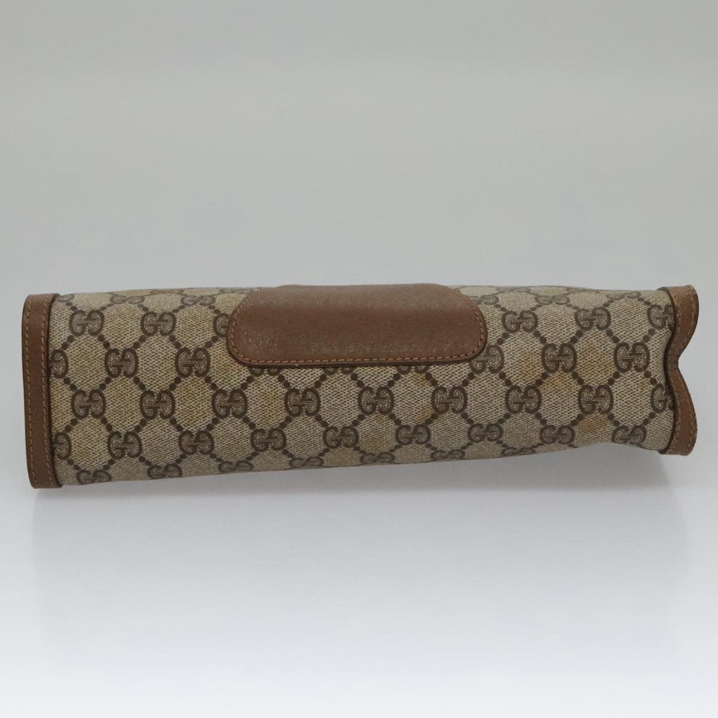 Gucci Sherry Line Pouch Canvas Beige Canvas Clutche & Pouche Bag (Pre-Owned)