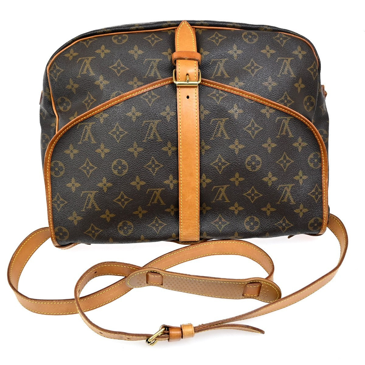 Louis Vuitton Saumur Handbag Monogram Canvas Brown Canvas Shoulder Bag