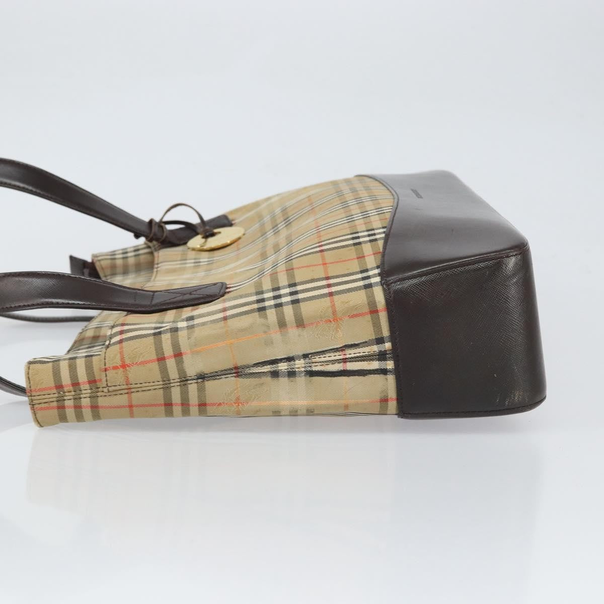 Burberry Nova Check Tote Canvas And Leather Beige Canvas Tote Bag