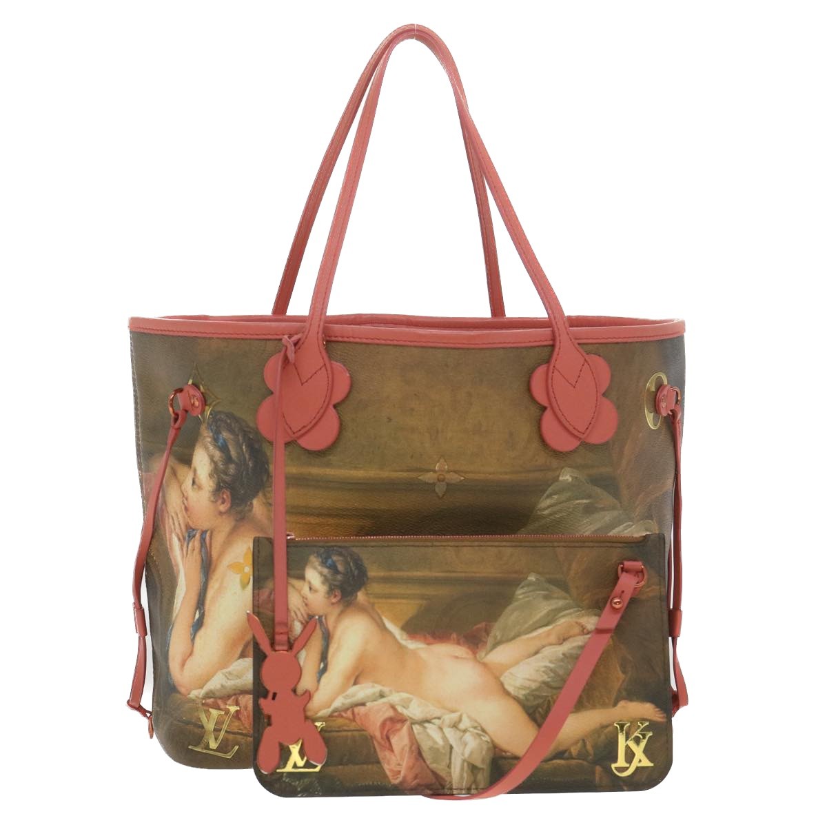Louis Vuitton Neverfull Nm Tote Limited Edition Jeff Koons Titian Print Canvas Multicolour Canvas Tote Bag
