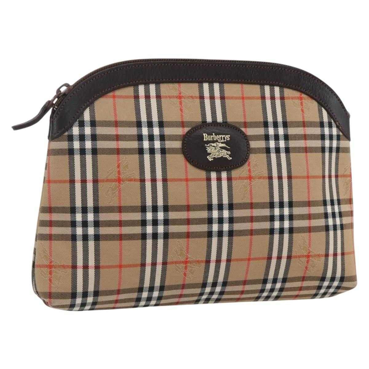Burberry Nova Check Pochette Canvas Beige Canvas Clutche & Pouche Bag