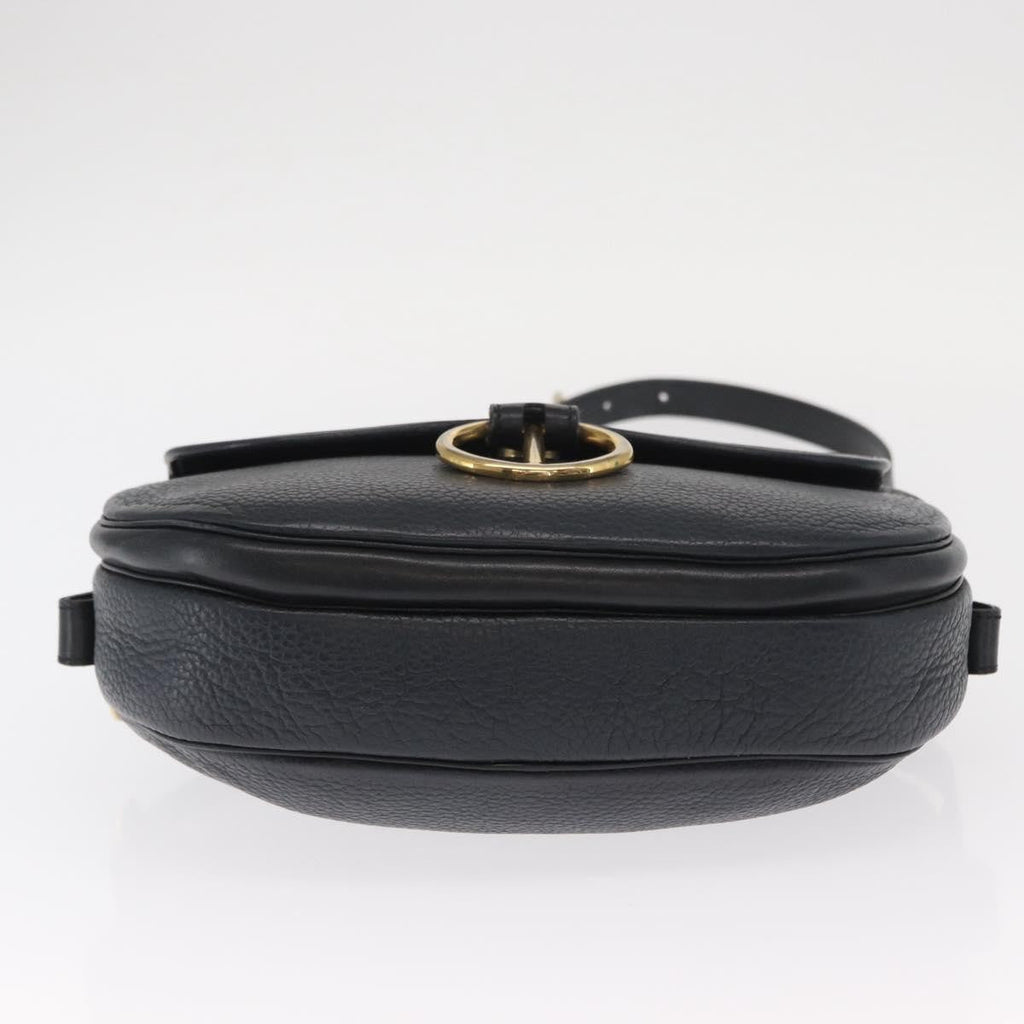 Christian Dior Vintage Shoulder Bag Leather Navy Leather Shoulder Bag Bag (Pre-Owned)