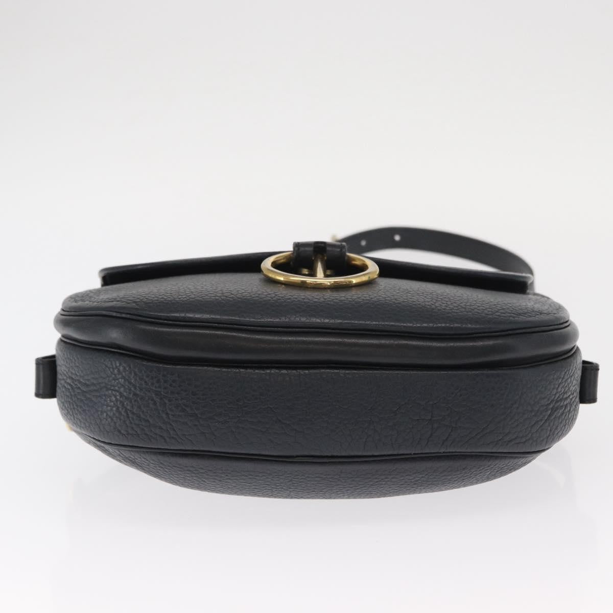 Christian Dior Vintage Shoulder Bag Leather Navy Leather Shoulder Bag Bag (Pre-Owned)