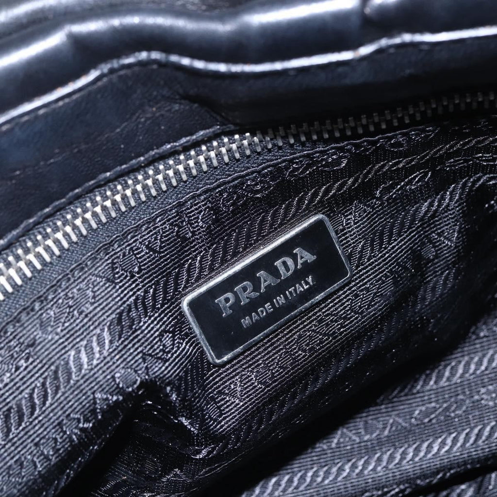 Prada Pushlock Shoulder Bag Leather Black Leather Shoulder Bag Bag