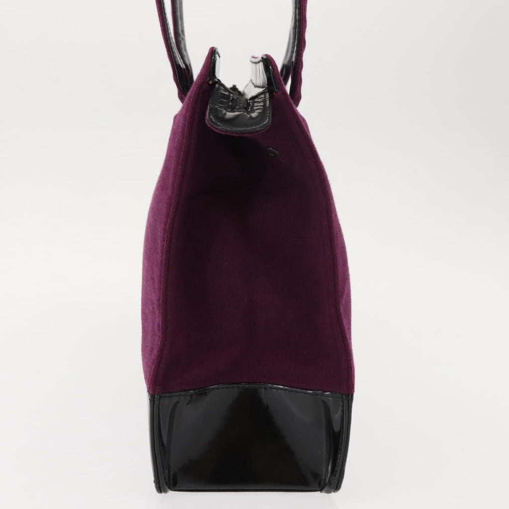 Chanel Vintage Logo Tote Cotton Purple Cotton Tote Bag Bag