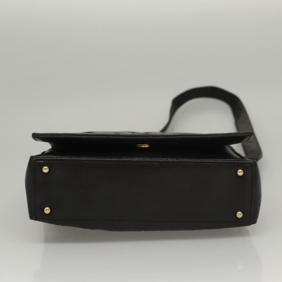 Chanel Chocolate Bar Cc Shoulder Bag Quilted Leather Black Leather Shoulder Bag Bag