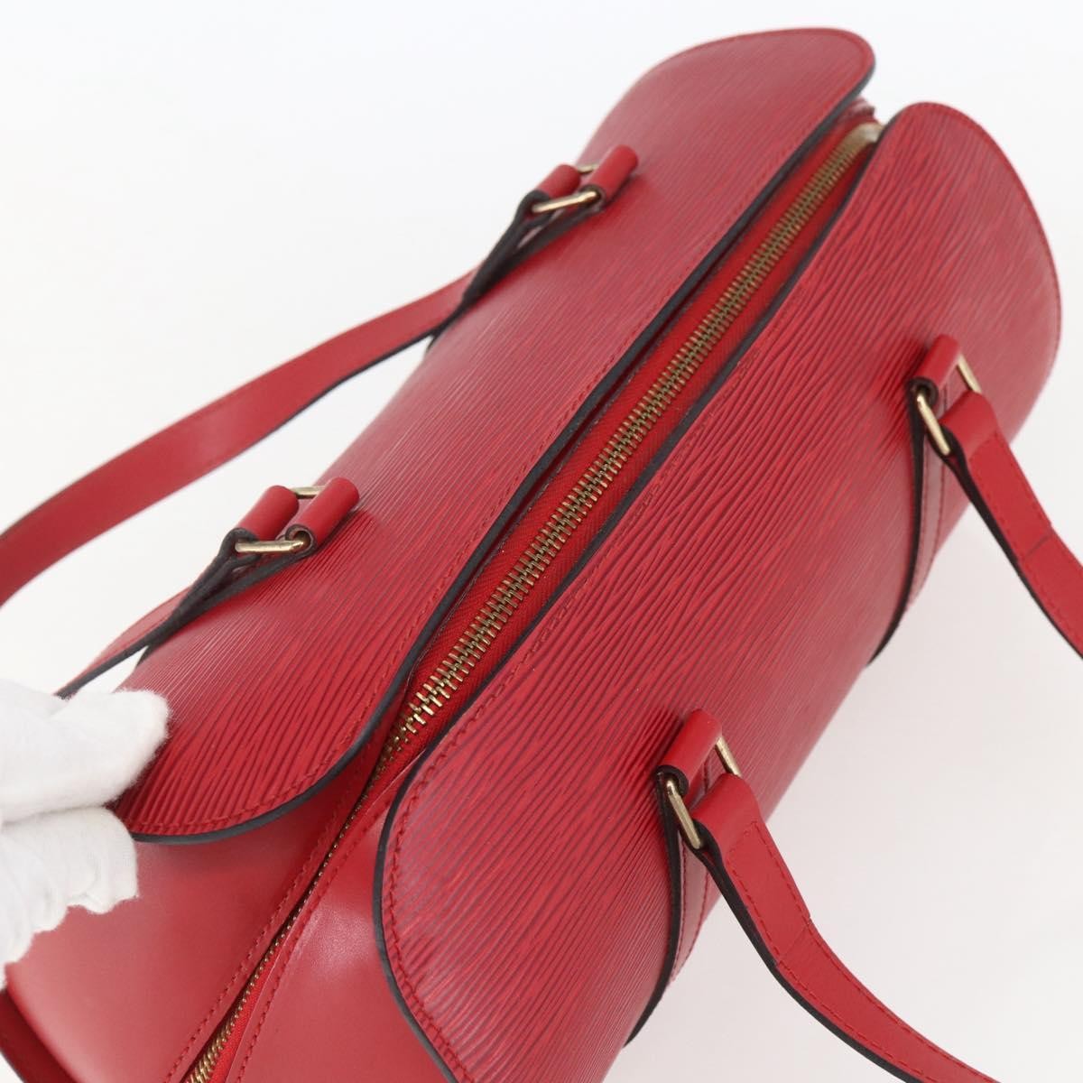 Louis Vuitton Soufflot Handbag Epi Leather Red Leather Shoulder Bag