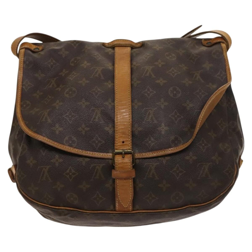 Louis Vuitton Saumur Handbag Monogram Canvas Brown Canvas Shoulder Bag