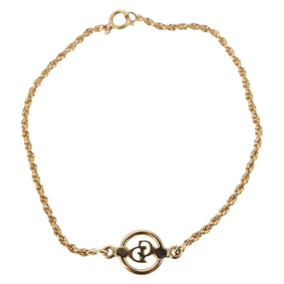 Christian Dior Vintage Logo Bracelet Metal Gold Metal Bracelet Jewelry (Pre-Owned)