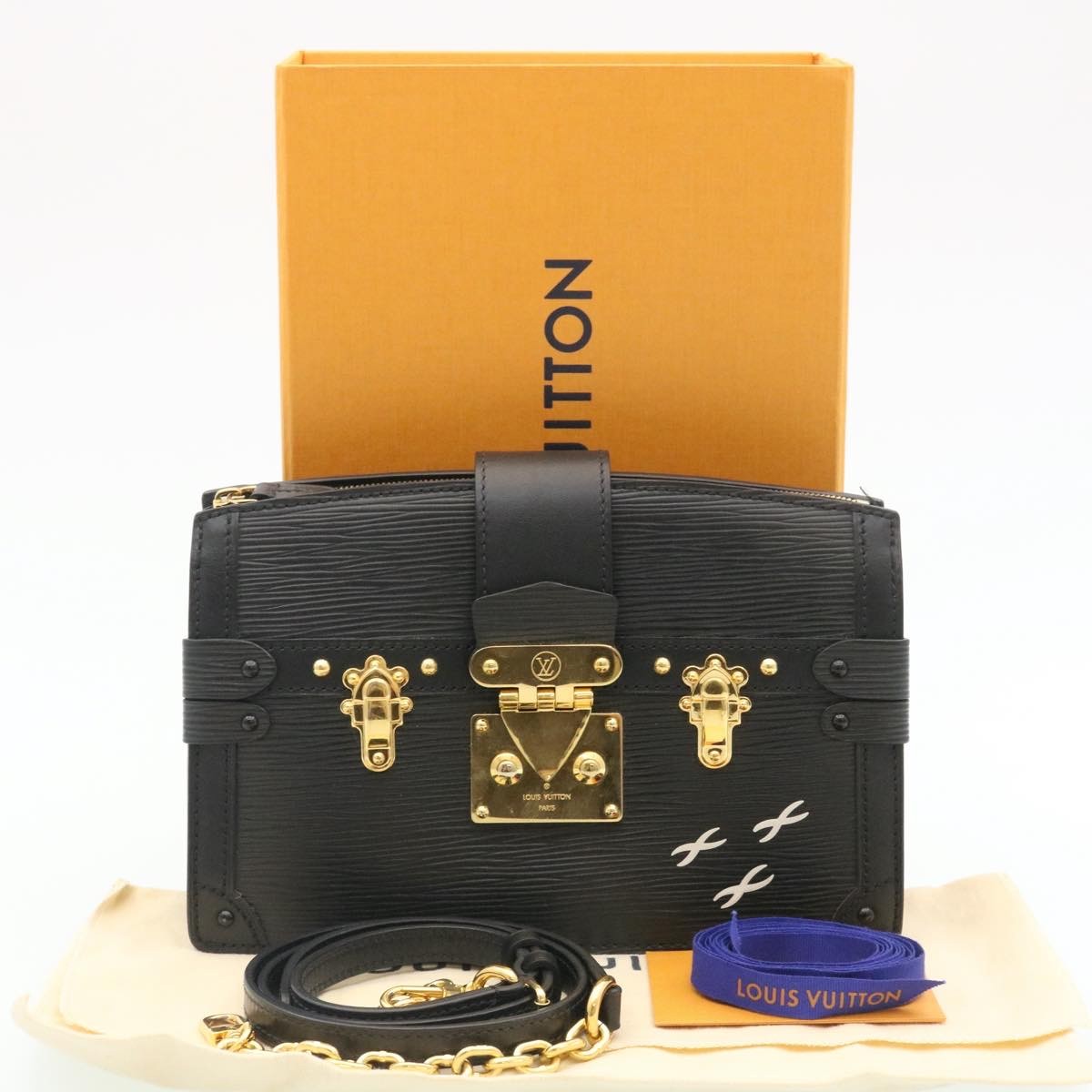 Louis Vuitton Trunk Clutch Epi Leather Black Leather Clutche & Pouche Bag